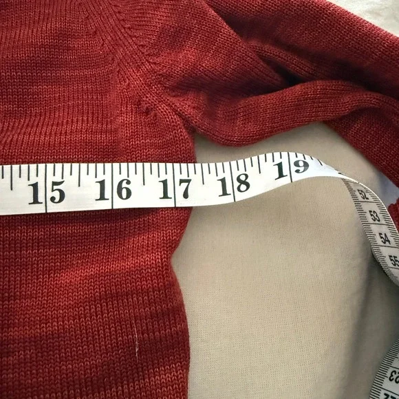 Peruvian Connection Pima Cotton Red Turtleneck Sweater Women's Medium - Picture 8 of 8
